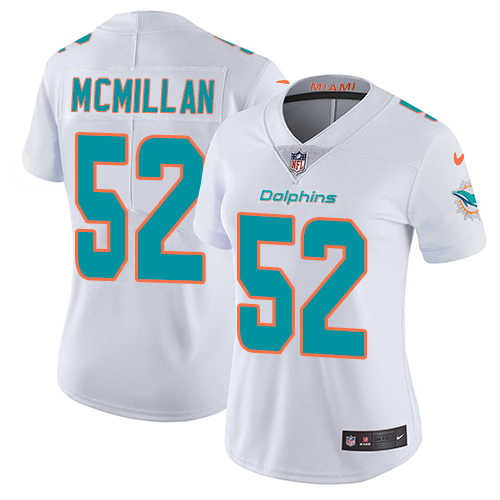 Nike Miami Dolphins #52 Raekwon McMillan White Women Stitched NFL Vapor Untouchable Limited Jersey